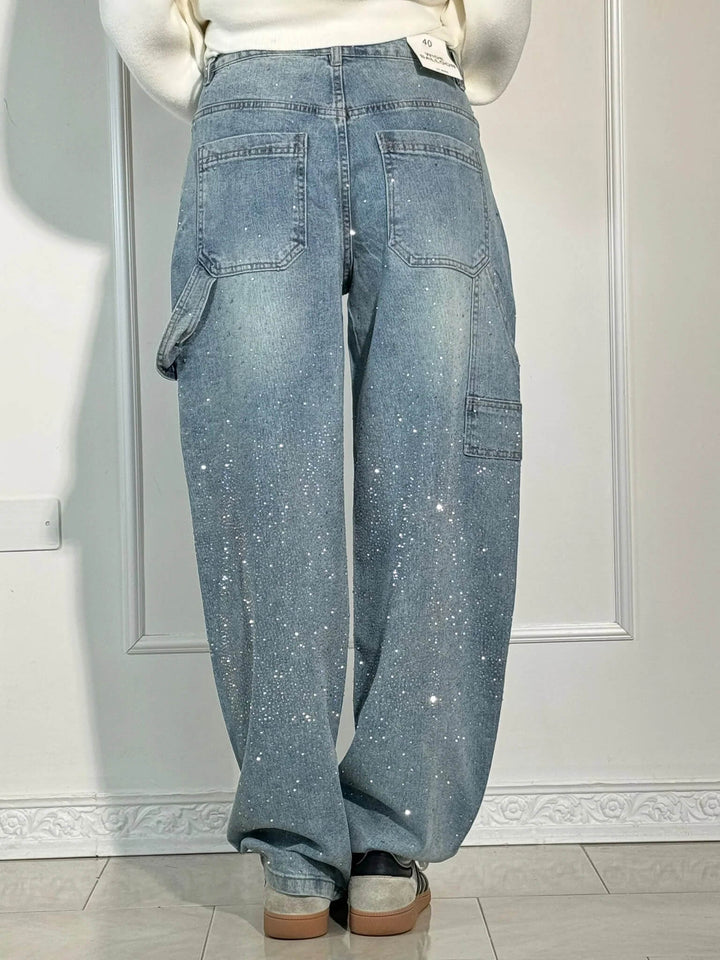 Nele | Hoch geschnittene Hose mit weitem Bein und Knopftaschen