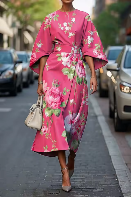 Celeste - Elegantes Blumenmuster-Kleid
