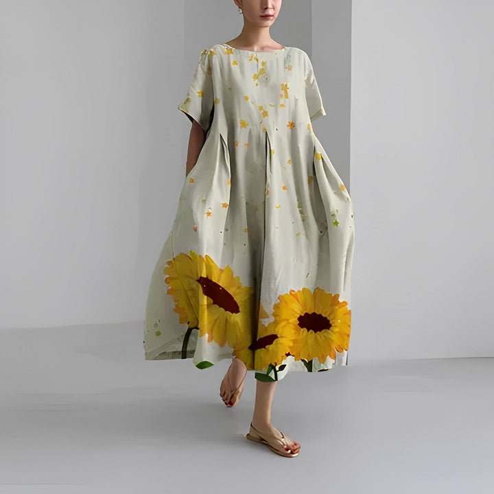 Daisy - Retro Großes Swing Locker Oversized Maxikleid