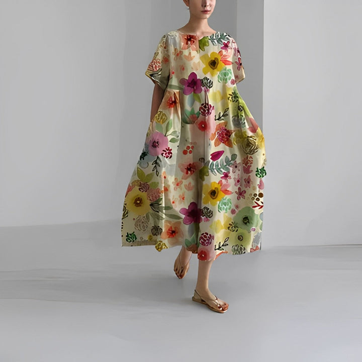 Daisy - Retro Großes Swing Locker Oversized Maxikleid