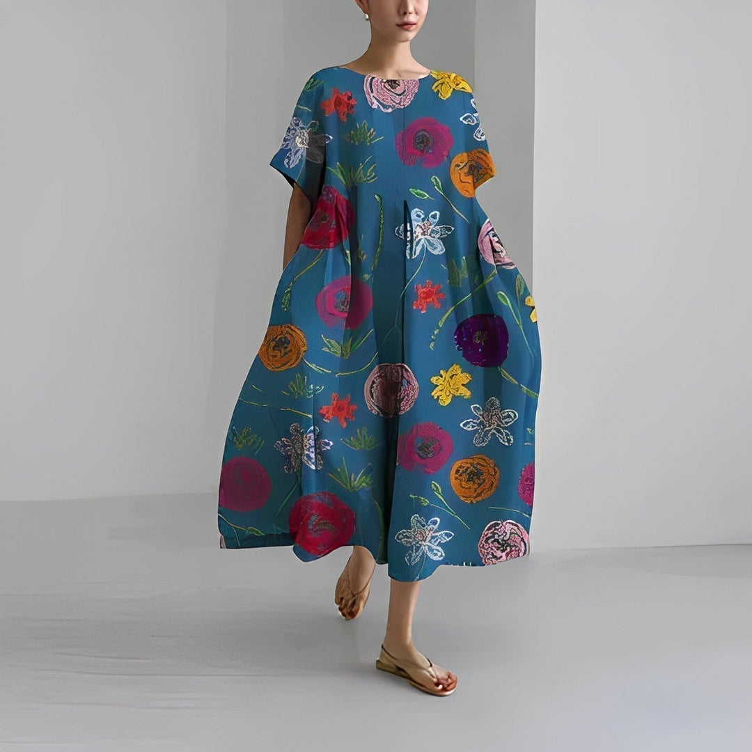 Daisy - Retro Großes Swing Locker Oversized Maxikleid