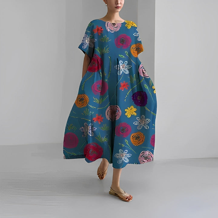 Daisy - Retro Großes Swing Locker Oversized Maxikleid