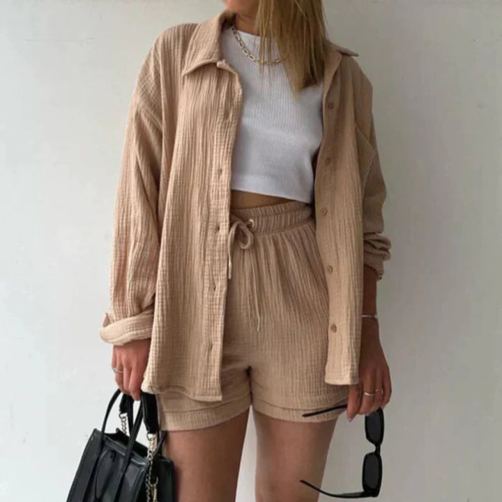 Bea | Zweiteiliges Set Hemd und Shorts aus Baumwolle