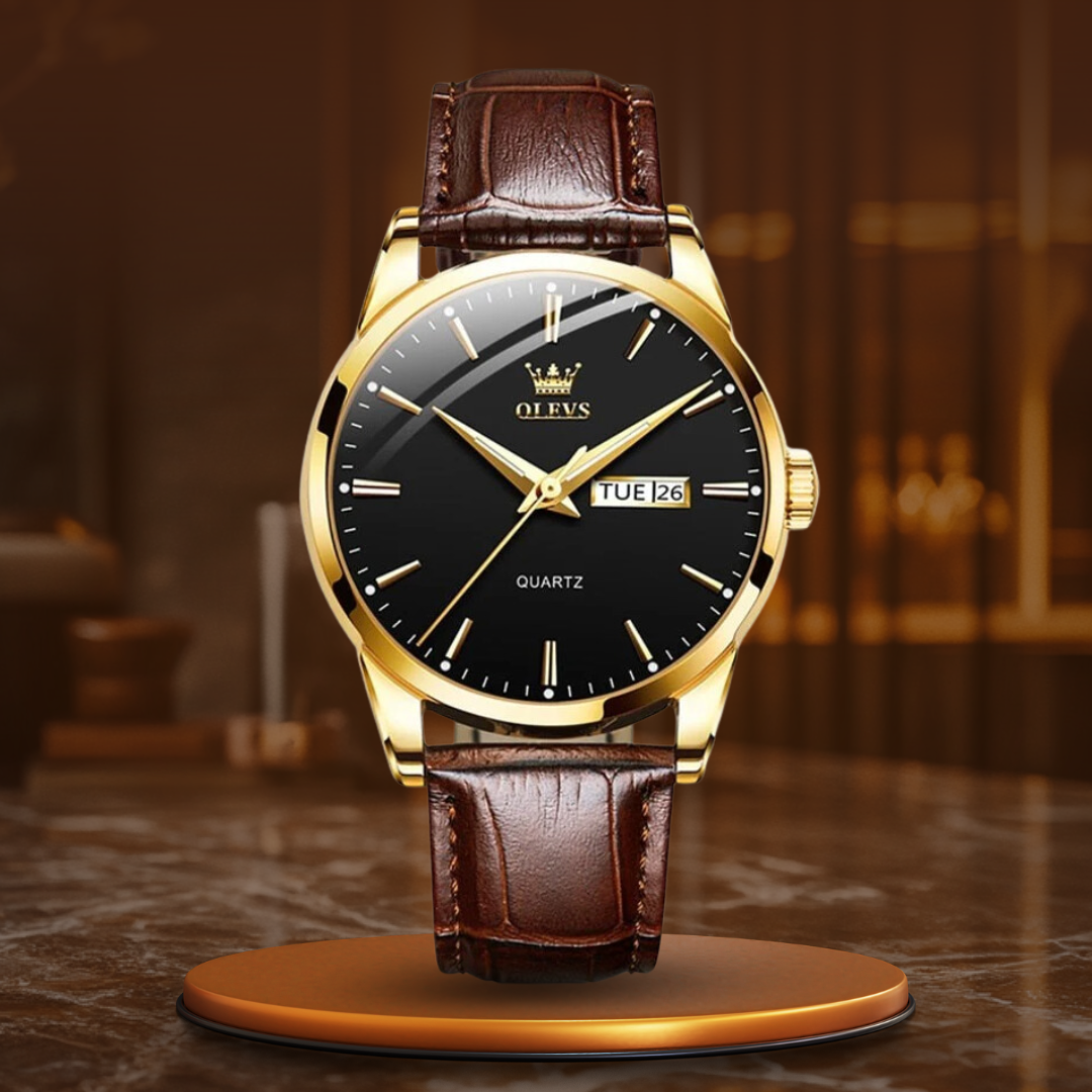 van Baerle - Luxuriöse Business-Leder-Uhr