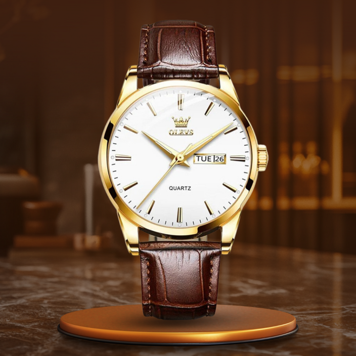 van Baerle - Luxuriöse Business-Leder-Uhr
