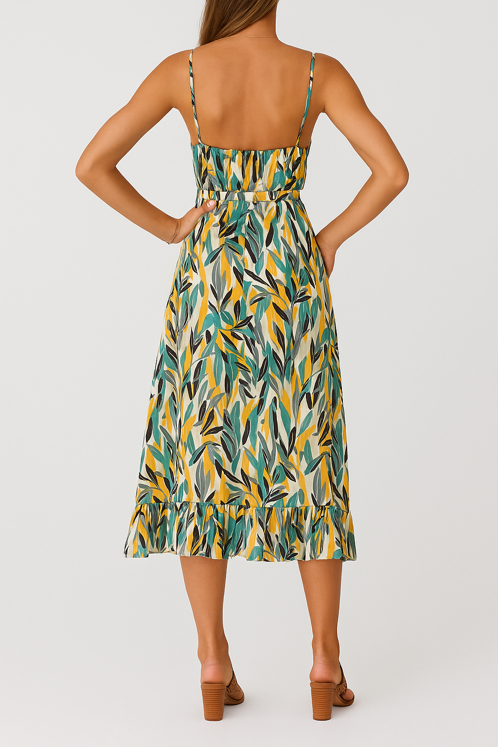 Marlie – Sommerliches Midikleid mit V-Ausschnitt und ärmellosem Design