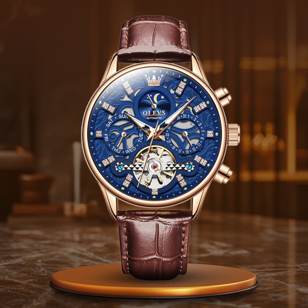 van Baerle - Mechanische Automatikuhr mit Lederarmband