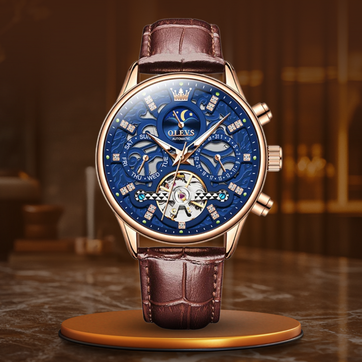 van Baerle - Mechanische Automatikuhr mit Lederarmband