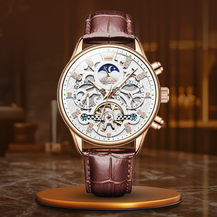 van Baerle - Mechanische Automatikuhr mit Lederarmband