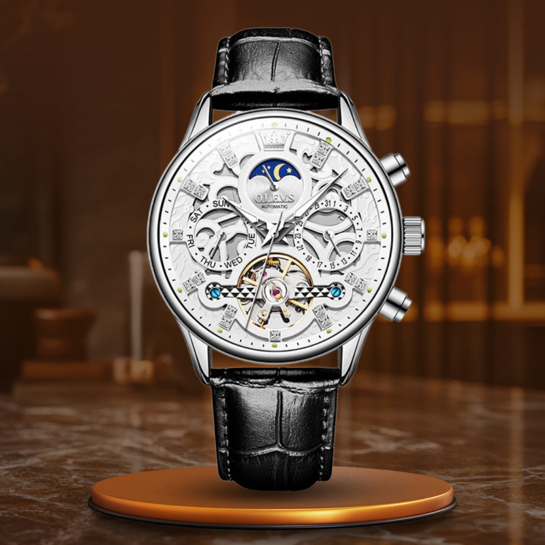 van Baerle - Mechanische Automatikuhr mit Lederarmband