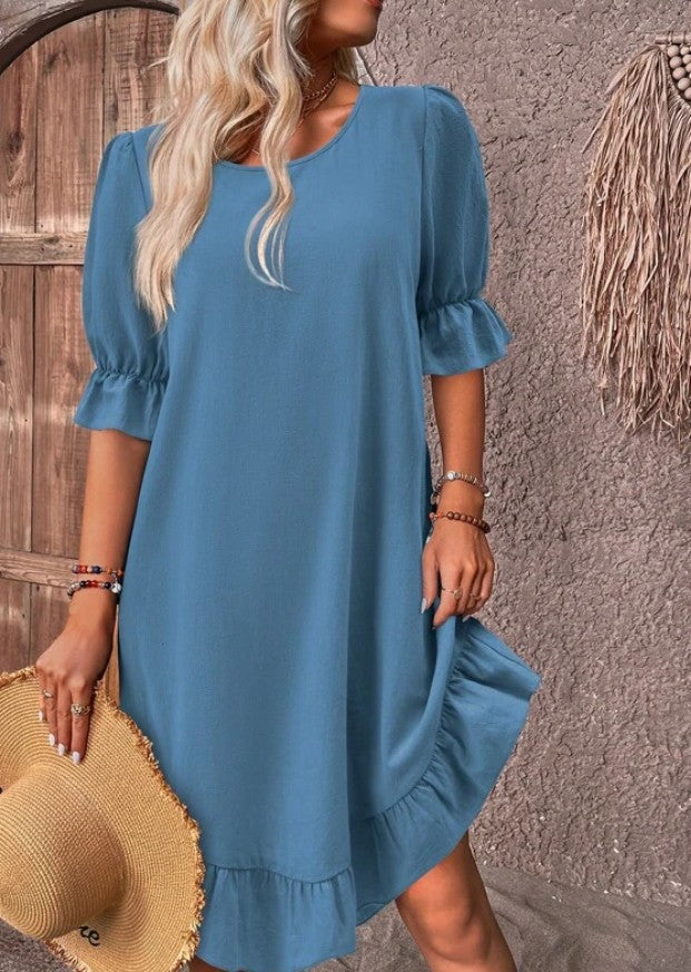 Isolde  | Stylishes Kleid mit Rüschensaum