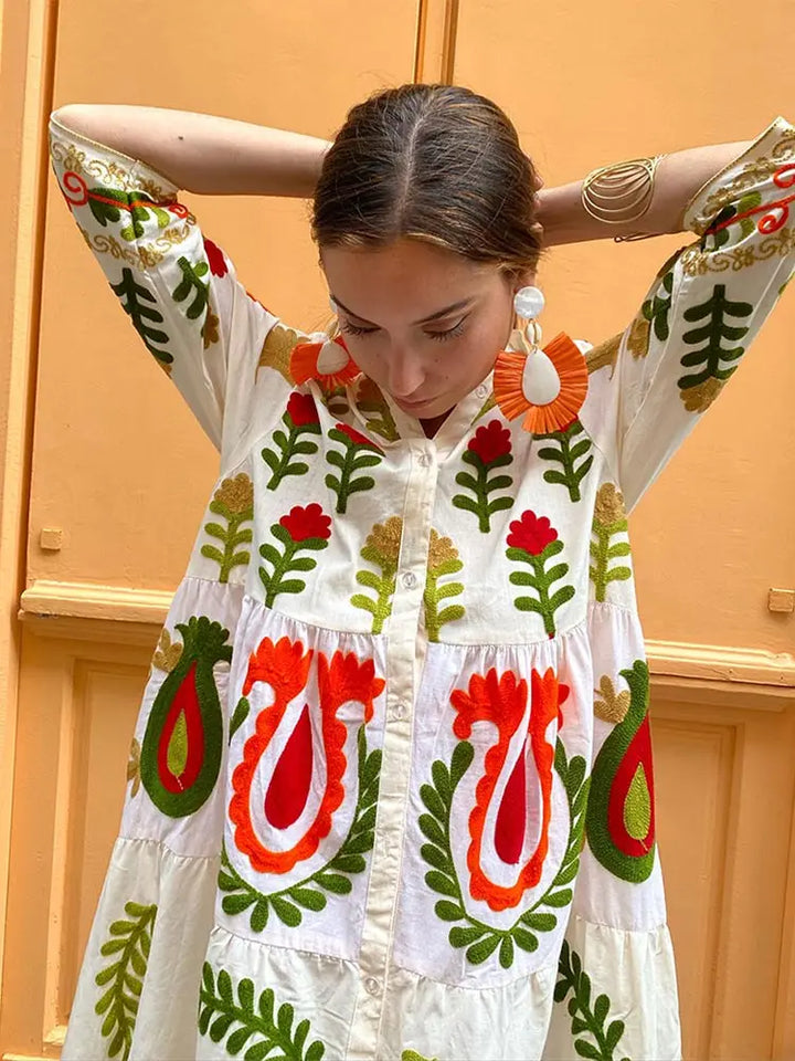 FLORENTINA I BEDRUCKTES MAXIKLEID