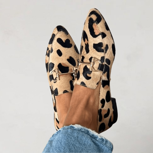 Roselina - Stylische Loafers mit verlängertem Zehenbereich und Druckmuster