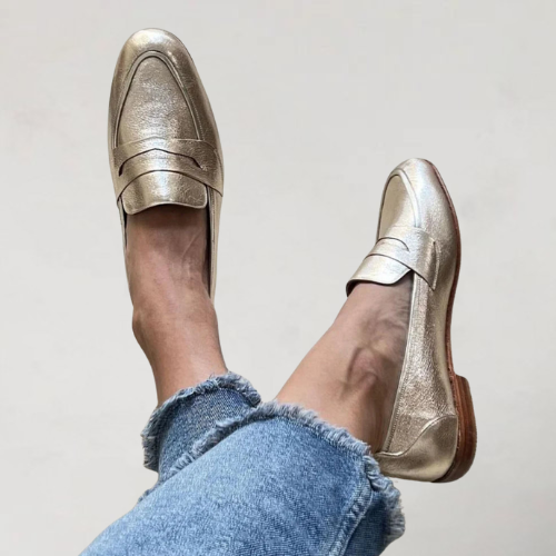 Elowena - Patchwork-Loafers mit abgerundetem Zehenbereich
