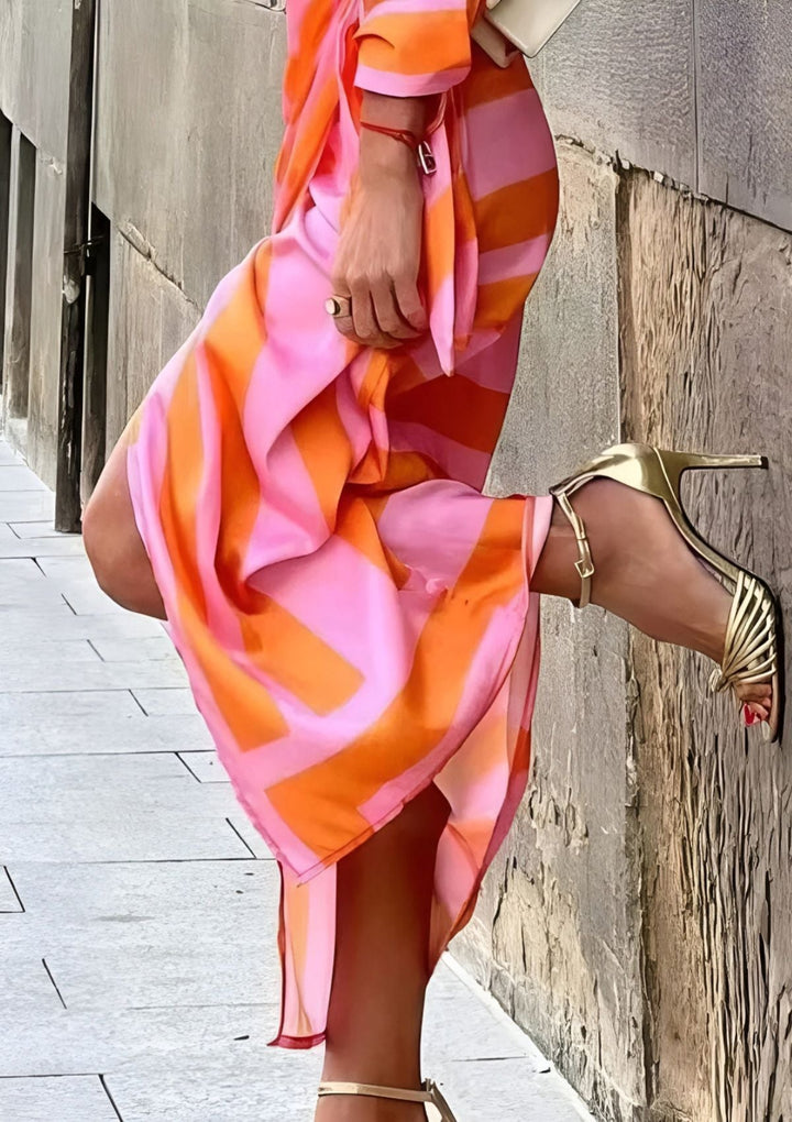 Olivia – Bedrucktes tailliertes Hemdkleid