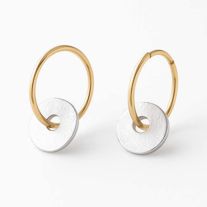 Goldene & silberne Hoops-Ohrhänger