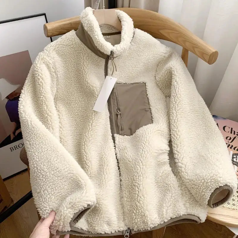 Frieda - Damen Winterjacke mit Teddy-Effekt