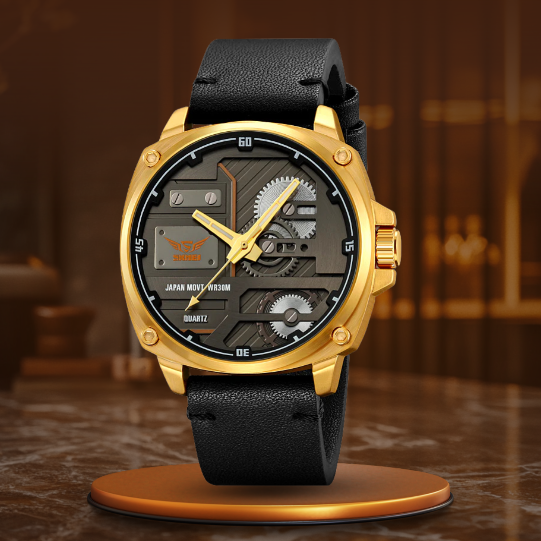van Baerle - Quarz Leder Herrenarmbanduhr