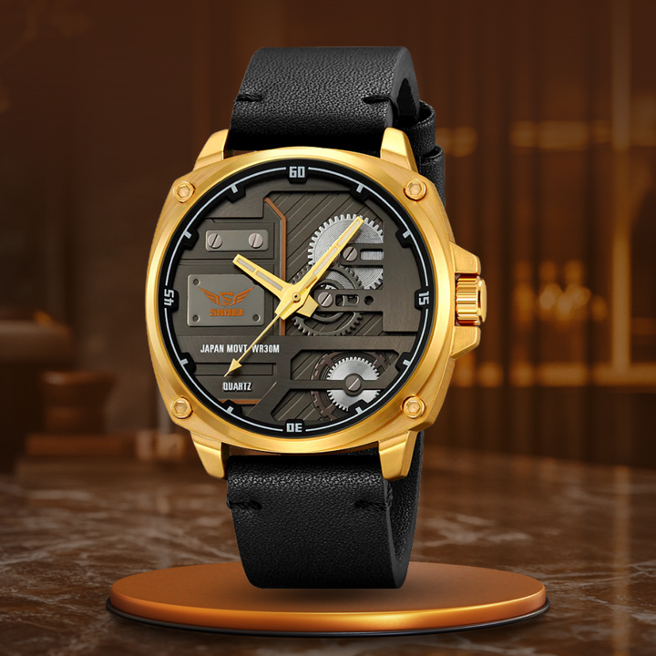 van Baerle - Quarz Leder Herrenarmbanduhr