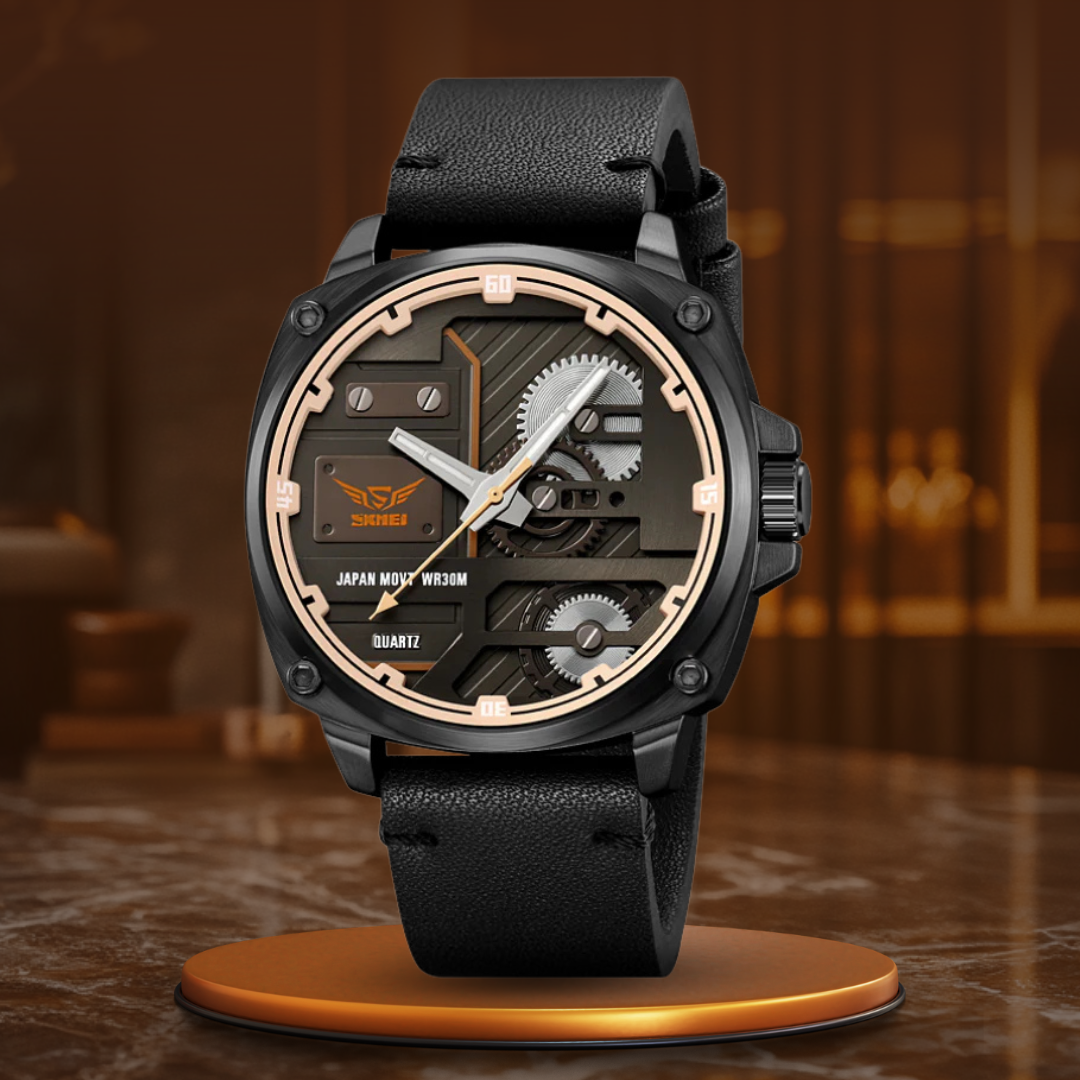 van Baerle - Quarz Leder Herrenarmbanduhr