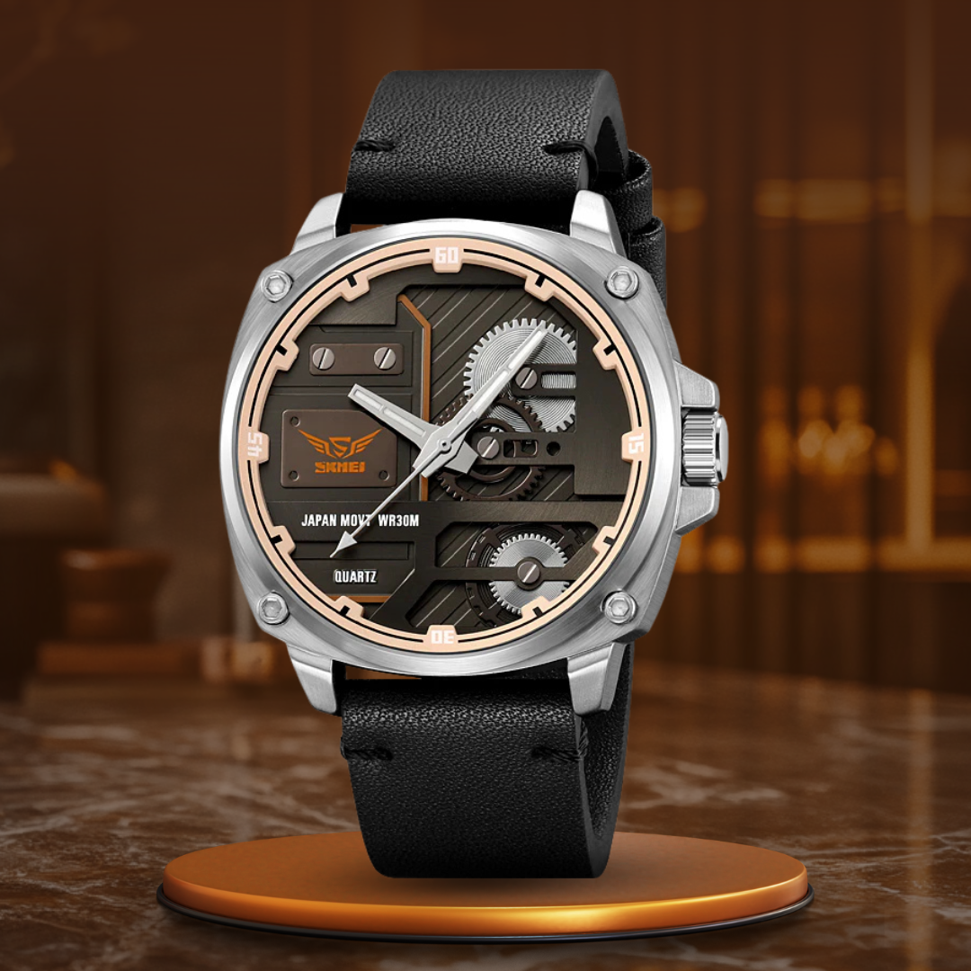 van Baerle - Quarz Leder Herrenarmbanduhr