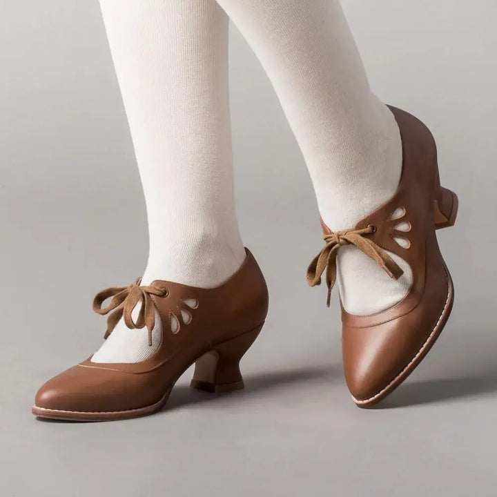 Angela - Orthopädische Ledersandalen mit Absatz