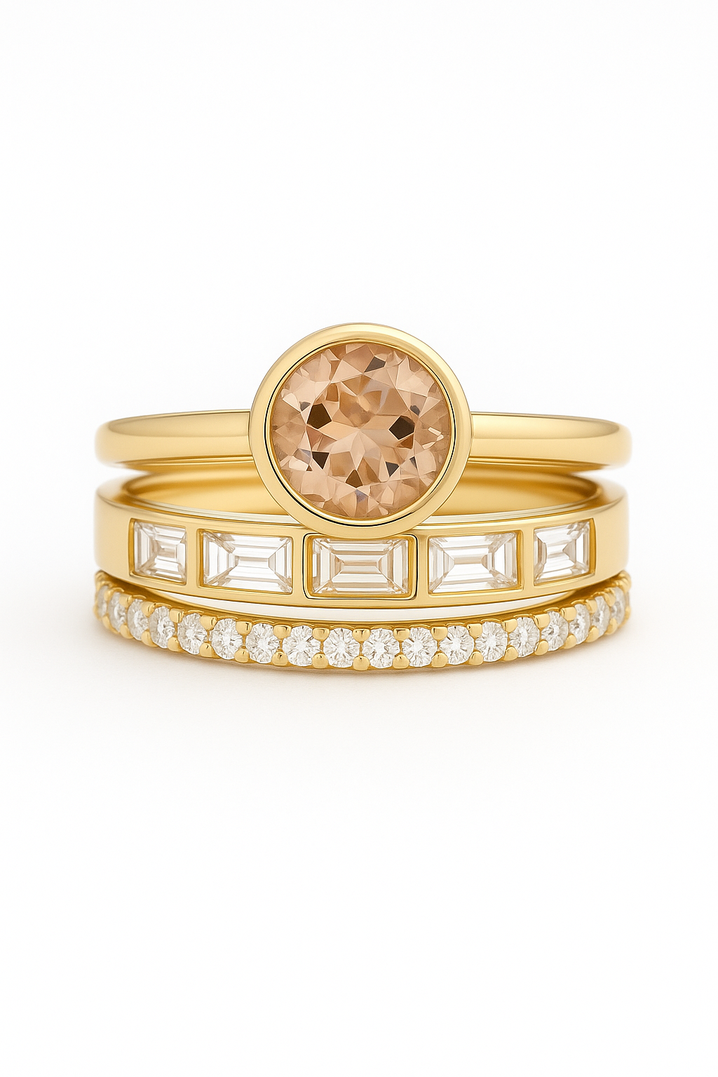 Eleganter Kristall Goldring