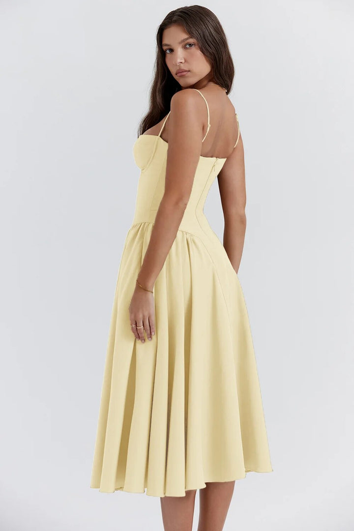 Celine - Midikleid ärmellos mit Korsettpassform