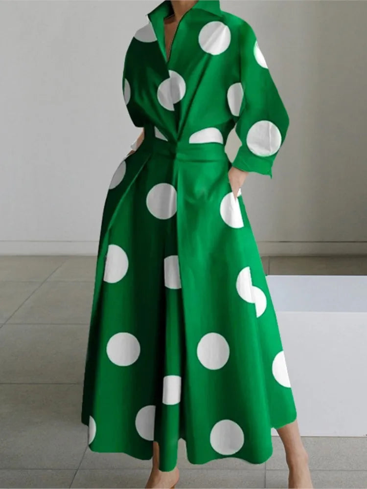Lesley | Kleid Langarm Dot Print
