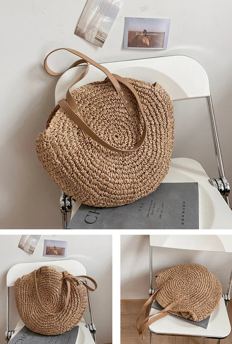 Hannah- Multifunktionale Strohhandtasche