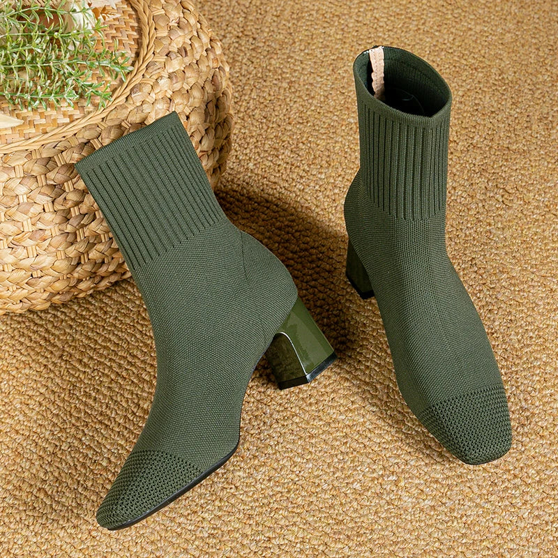 Marlinda™ | Elegante einfarbige Stiefel mit hohen Absätzen