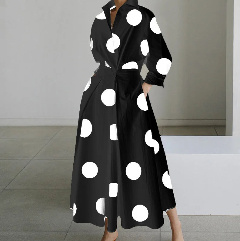Lesley | Kleid Langarm Dot Print