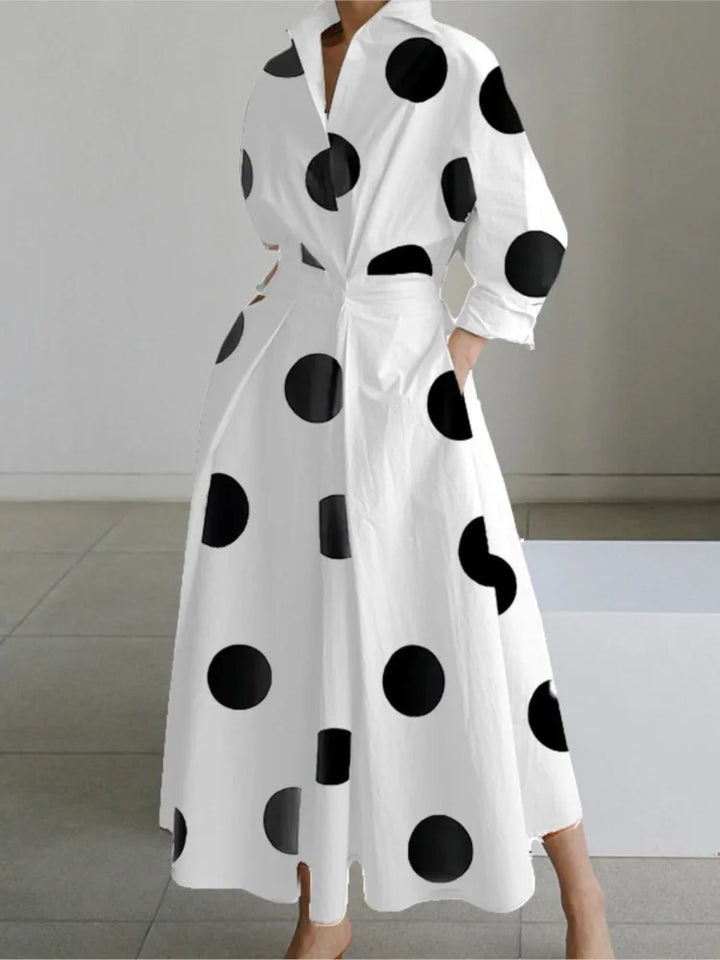 Lesley | Kleid Langarm Dot Print