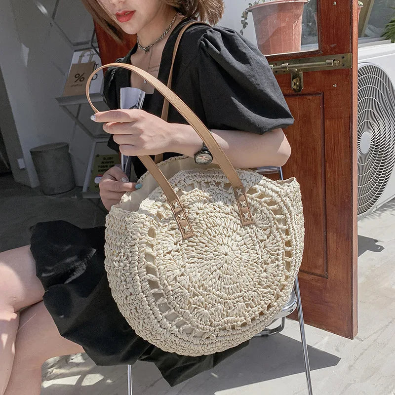 Hannah- Multifunktionale Strohhandtasche