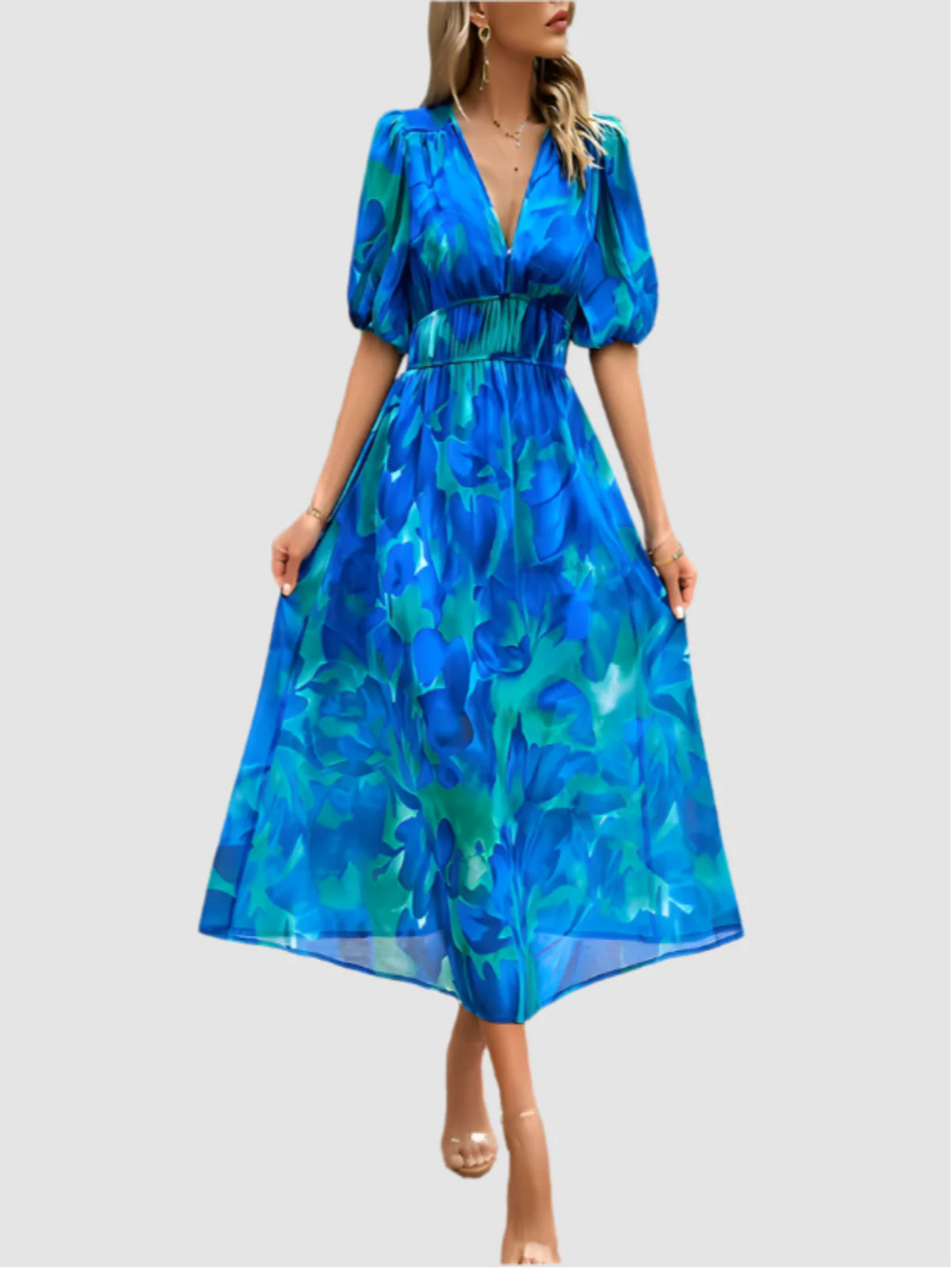Floretta – Trendige Blumenkleid mit Fließender Passform