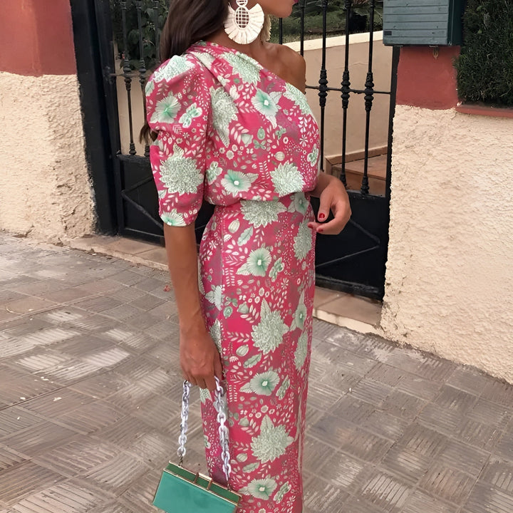 Émilie | Lange bedruckte Robe