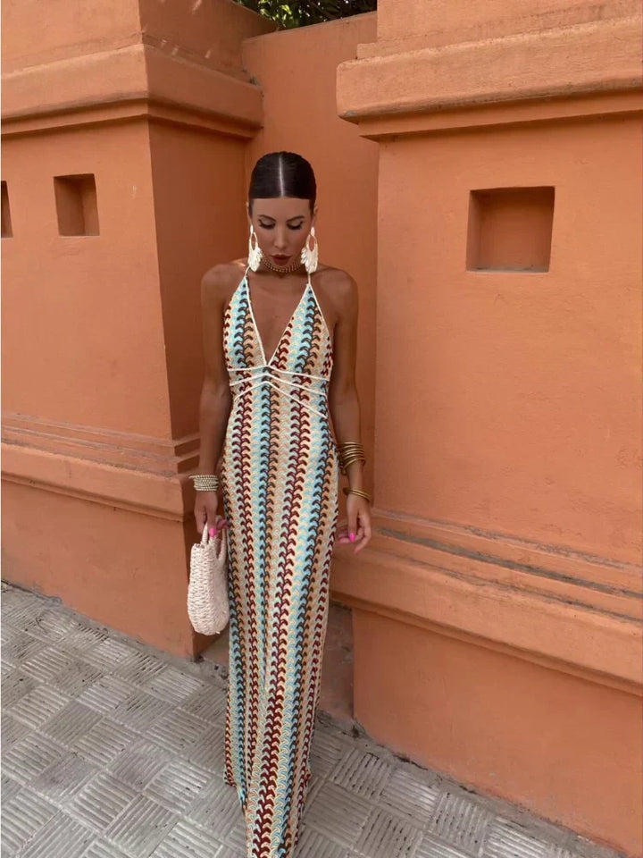 Roxanne | Rückenfreies Kleid mit Neckholder-Kragen