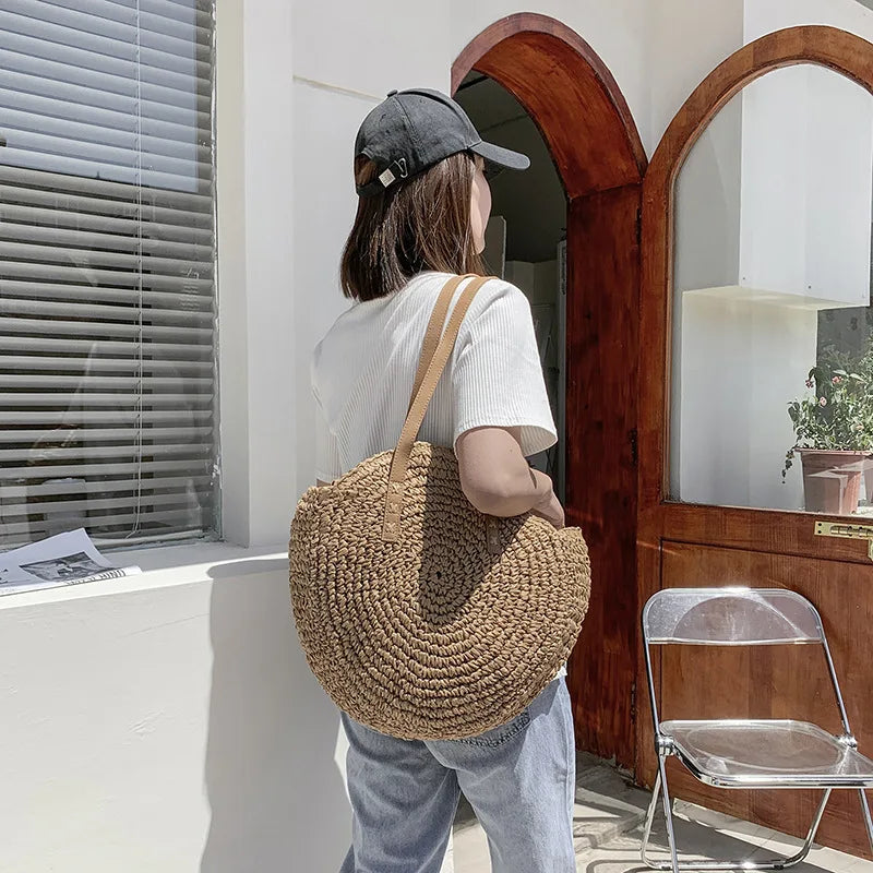 Hannah- Multifunktionale Strohhandtasche