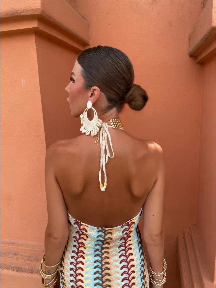 Roxanne | Rückenfreies Kleid mit Neckholder-Kragen