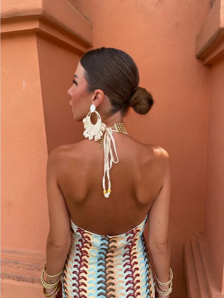 Roxanne | Rückenfreies Kleid mit Neckholder-Kragen