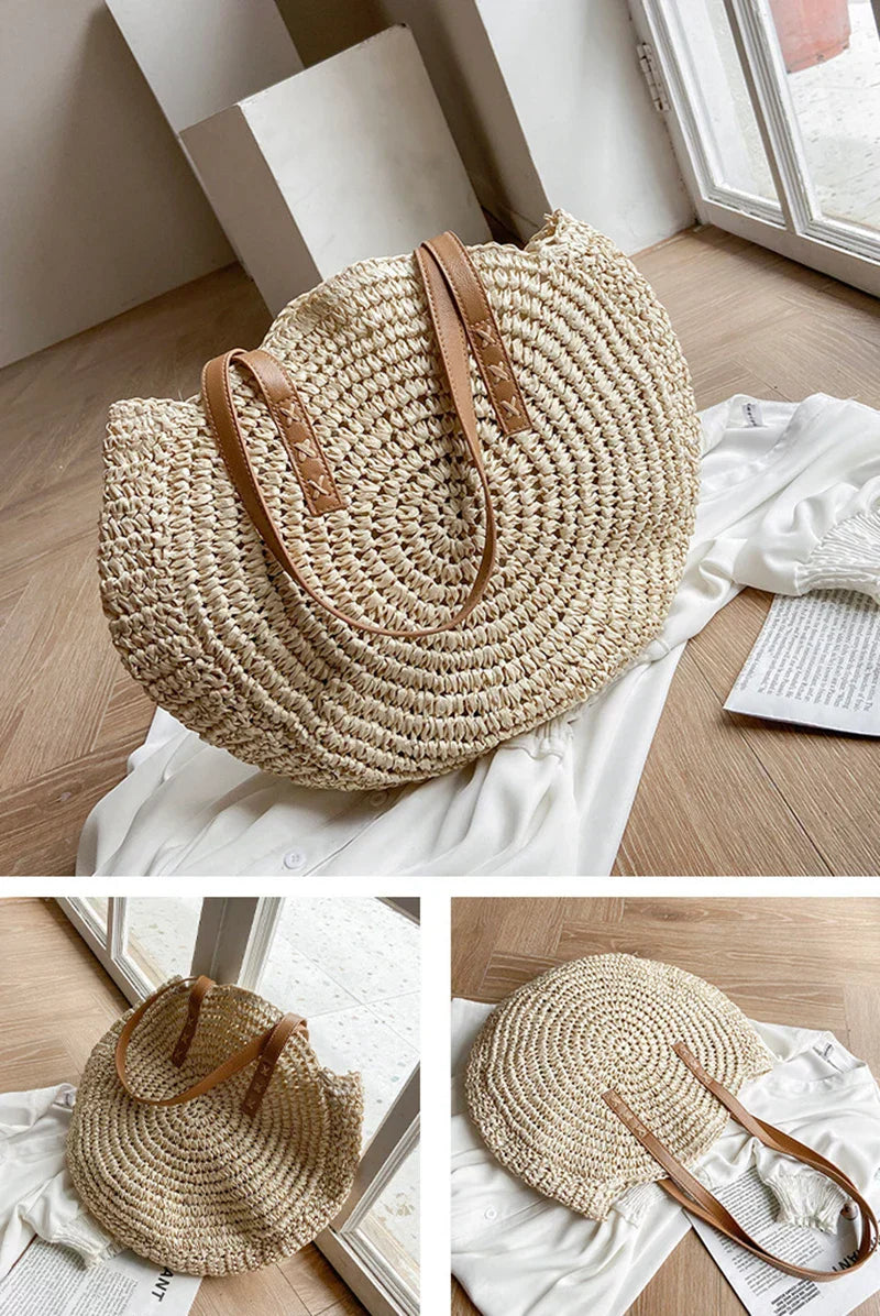 Hannah- Multifunktionale Strohhandtasche
