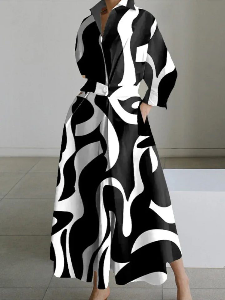 Lesley | Kleid Langarm Dot Print