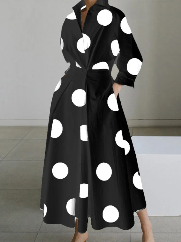 Lesley | Kleid Langarm Dot Print