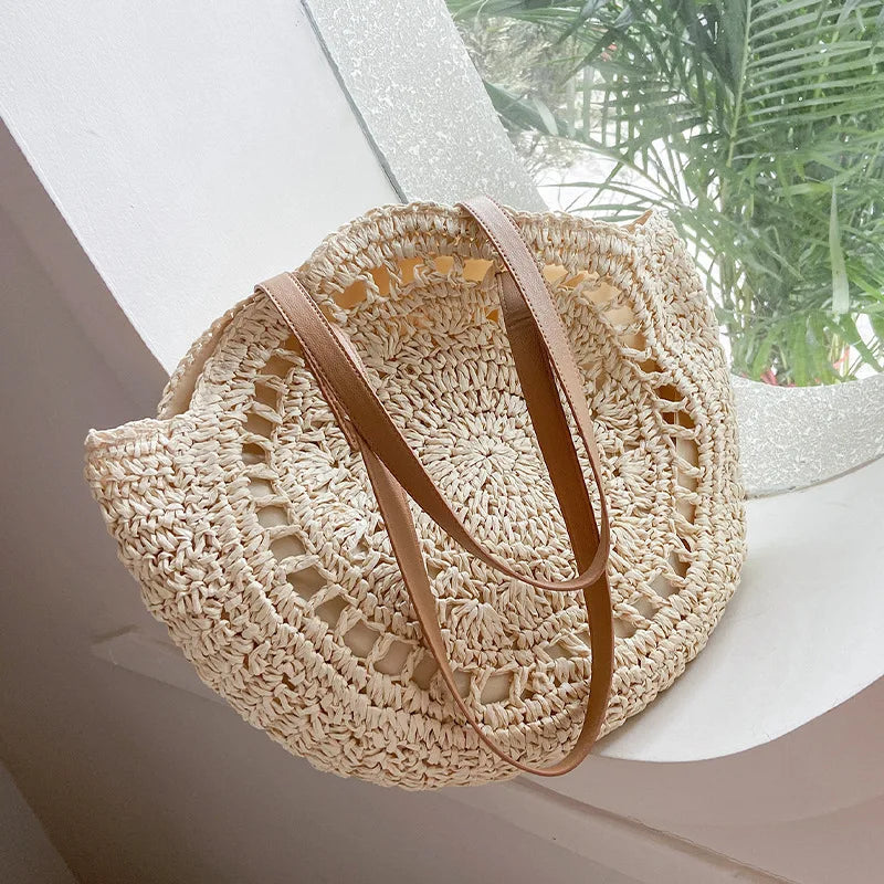 Hannah- Multifunktionale Strohhandtasche