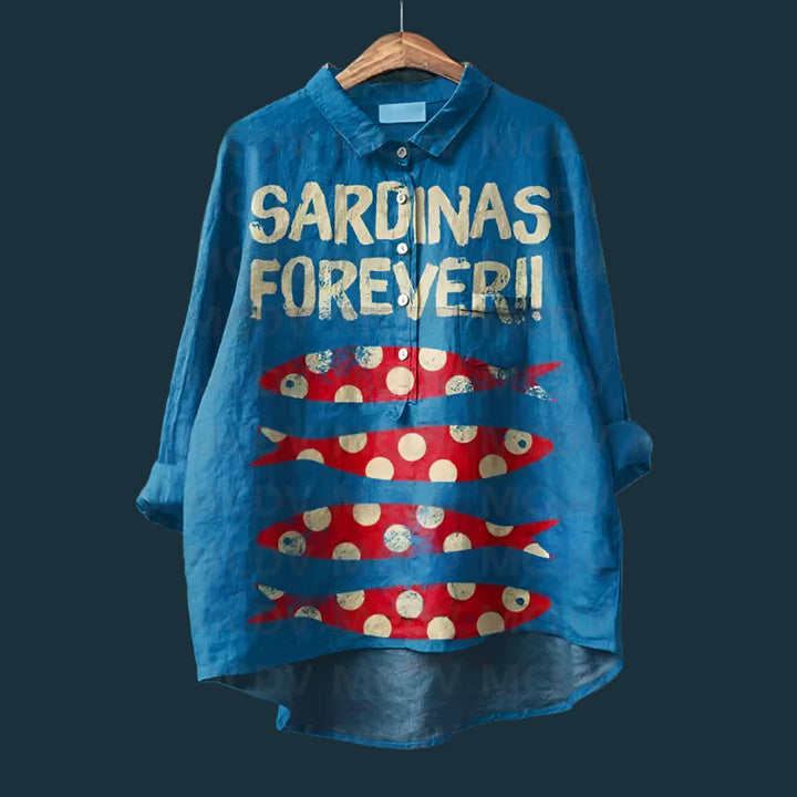 Rael | Bequemes Vintage-Shirt mit Fischprint