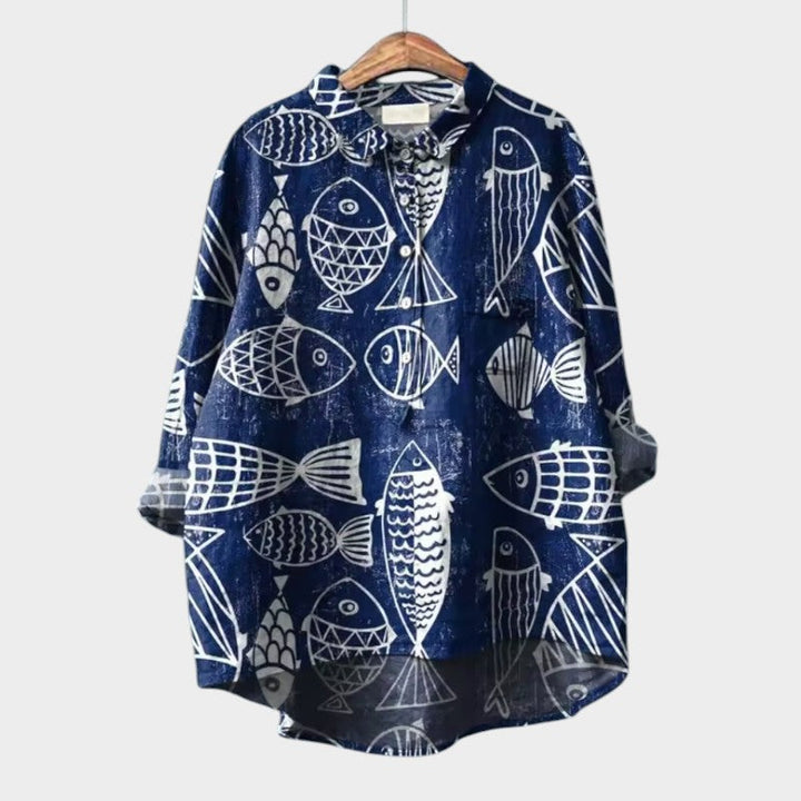 LUCIANA | Oversize-Bluse mit stilisierten Katzen und einzigartigem Komfort für jeden Tag