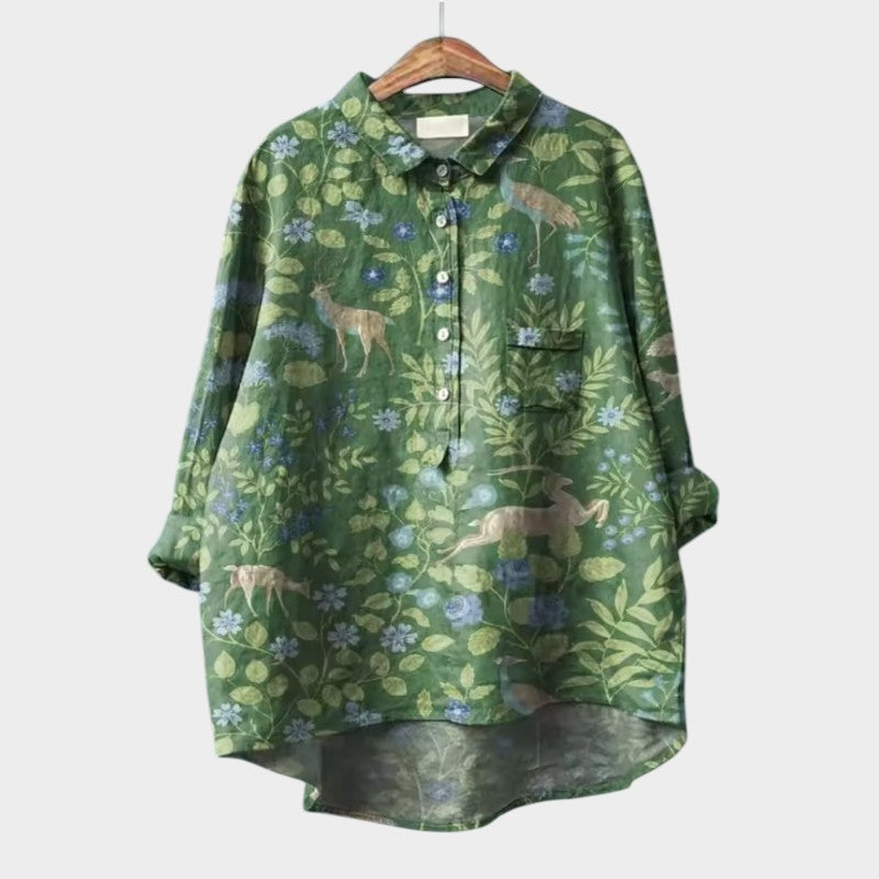 LUCIANA | Oversize-Bluse mit stilisierten Katzen und einzigartigem Komfort für jeden Tag