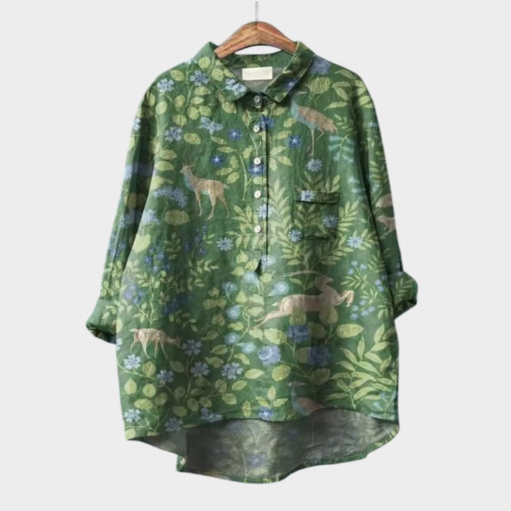 LUCIANA | Oversize-Bluse mit stilisierten Katzen und einzigartigem Komfort für jeden Tag