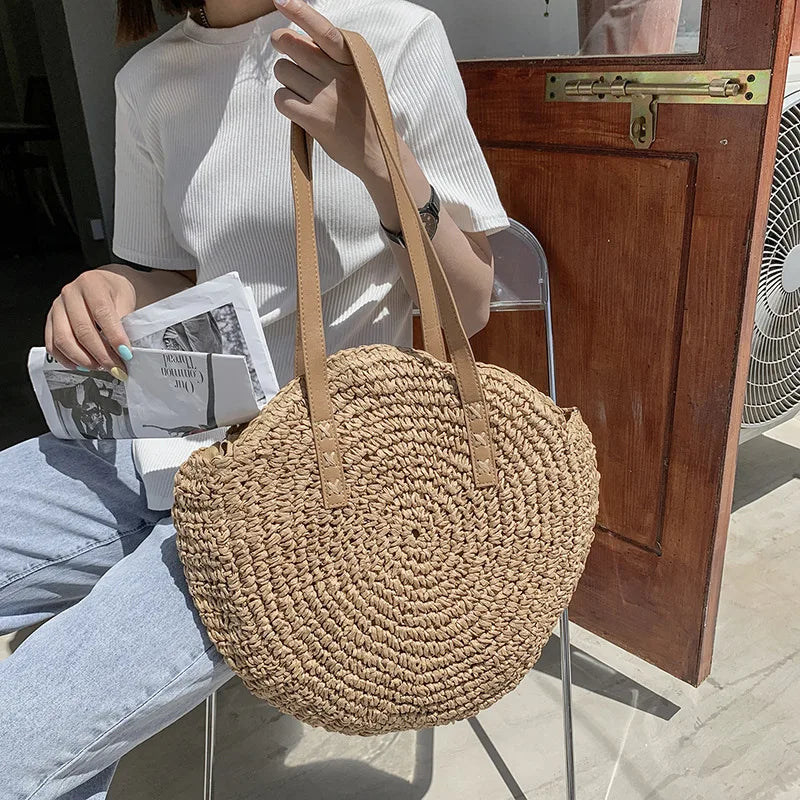 Hannah- Multifunktionale Strohhandtasche
