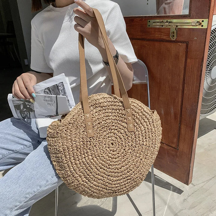 Hannah- Multifunktionale Strohhandtasche